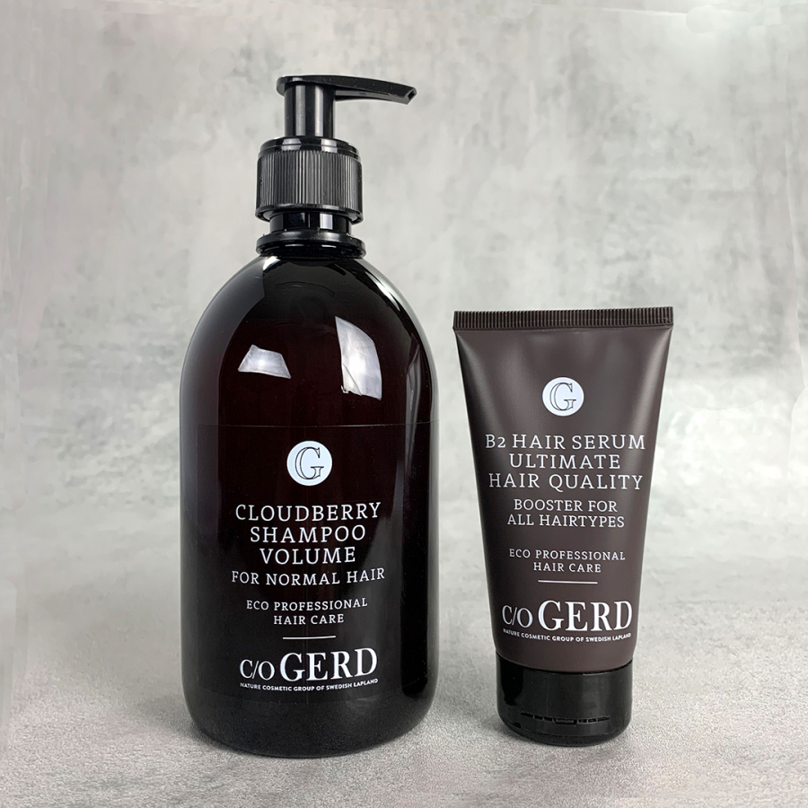 Cloudberry Shampoo & B2 Hair Serum  in der Gruppe Haarpflege / Haarpflege Routine bei  Nature Cosmetic Group Of Swedish Lapland AB (Hairroutine2)